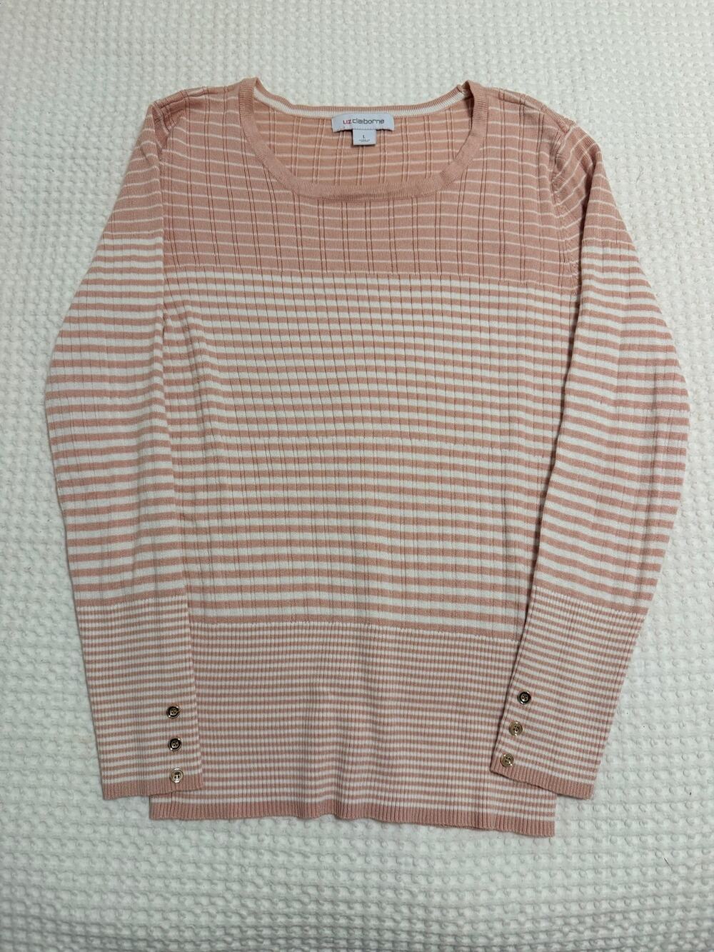 Liz Claiborne striped knit sweater - size large